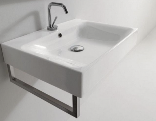 Kerasan Cento umywalka 353101 z wieszakiem nichel 91502