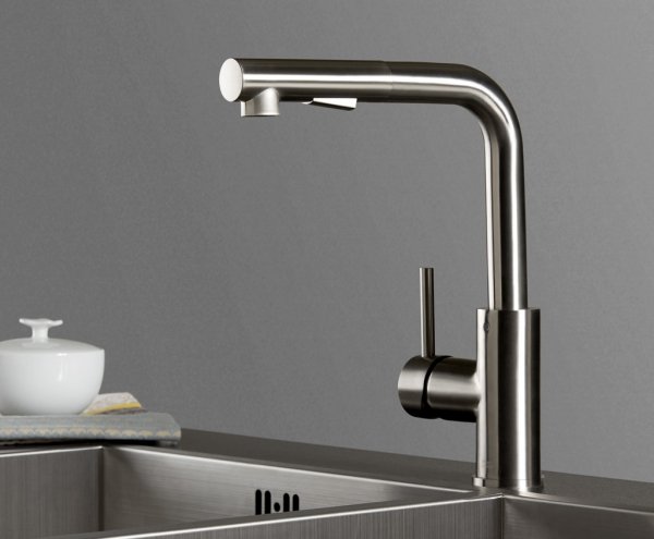 AQG Bateria kuchenna z wyciąganą wylewką INOX Fan 05FAN510IS