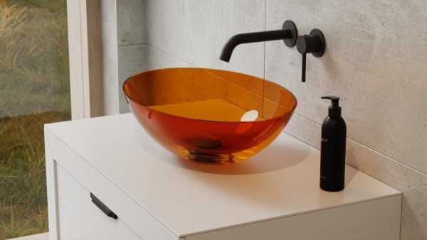 Besco Anya Earth Rust umywalka nablatowa + maskownica biała UMA50ERW