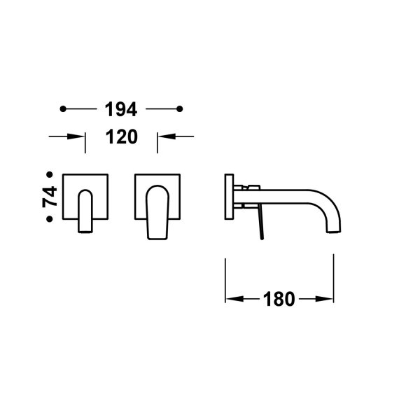 Tres PROJECT-TRES ELEMENT NAŚCIENNY DO PODTYNKOWEGO KORPUSU BATERII UMYWALKOWEJ-21130021BM