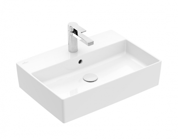 Villeroy&amp;Boch Memento 2.0 Umywalka stojąca na blacie 600 x 420 mm z przelewem Weiss Alpin CeramicPlus 4A0760R1
