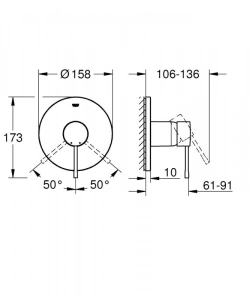 Grohe Essence Bateria prysznicowa podtynkowa stal nierdzewna 24168DC1