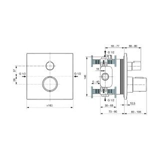 Ideal Standard Ceratherm C100 Bateria termostatyczna natryskowa podtynkowa A6956A2
