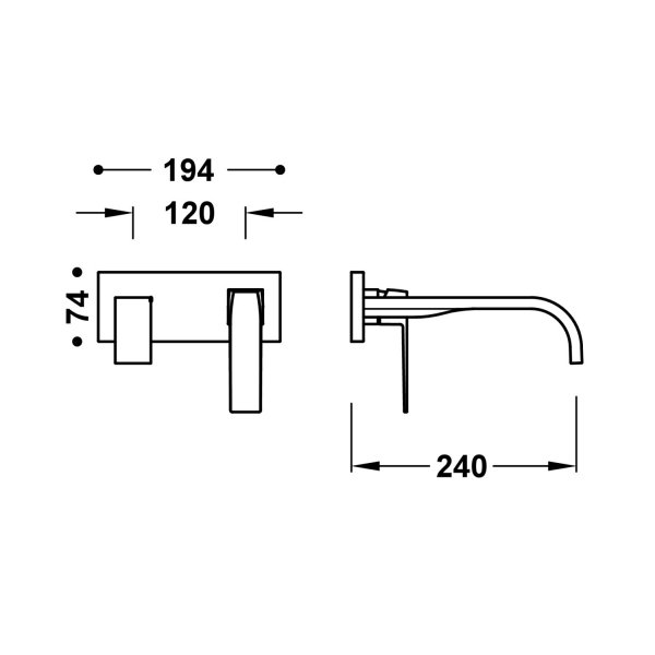 Tres SLIM ELEMENT NAŚCIENNY DO PODTYNKOWEGO KORPUSU BATERII UMYWALKOWEJ-20230034AC