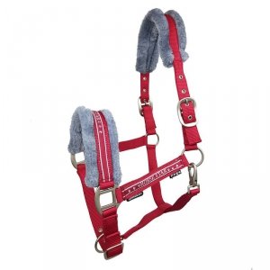 Kantar z futerkiem, kolor czerwony