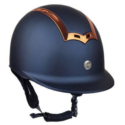 Kask jeździecki Genius Rose Gold granatowy