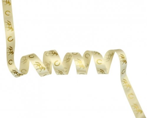 Wstążka złota w konie i podkowy