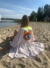 Kimono Checker Beige Heart Short