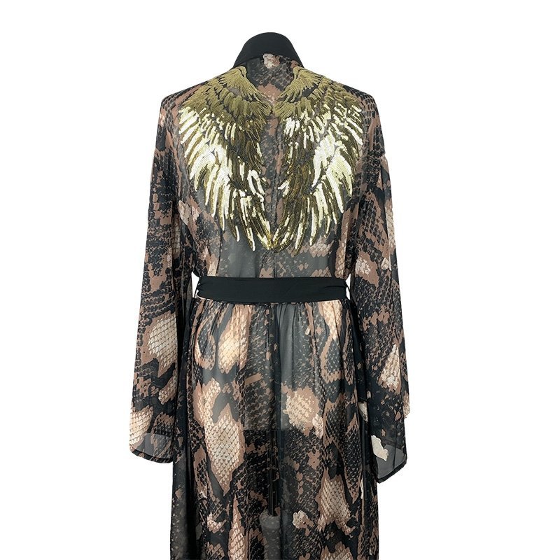 Kimono Brown Snake Gold Angel Long