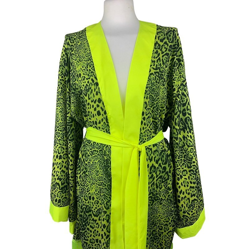 Kimono Yellow Panther Fringe