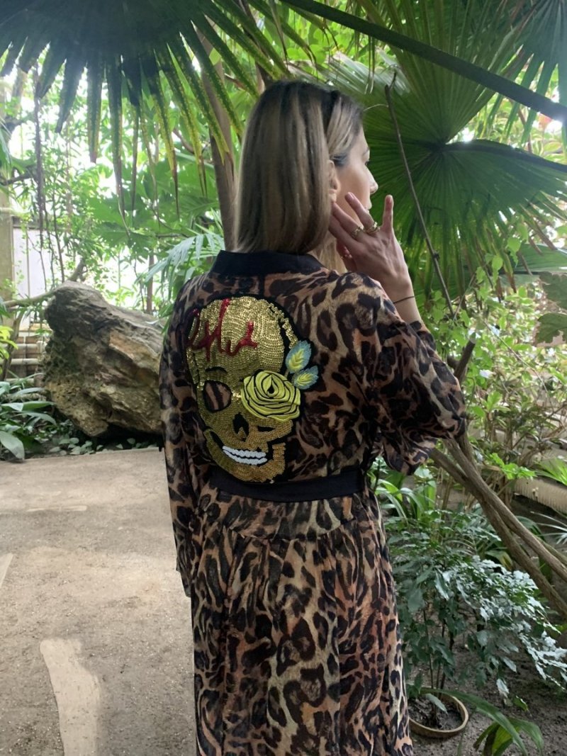 Kimono Safari Gold Skull Long