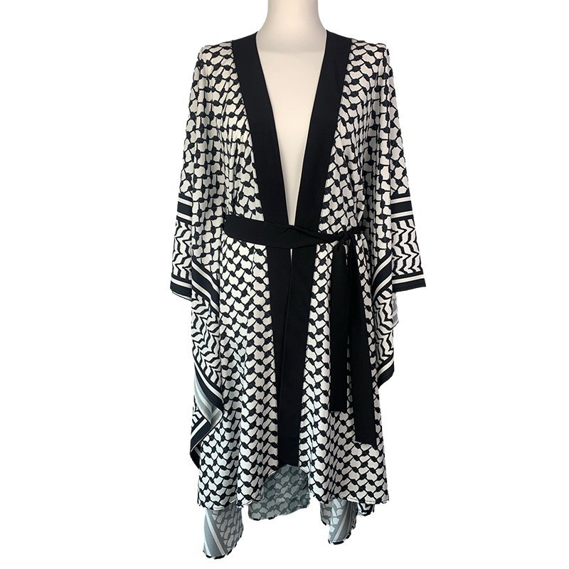 Kimono Checker Black Colourful Skull Classic