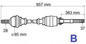 Antriebswelle vorne rechts für Citroën C6 TD , C5 III 2,7 3.0 ,
