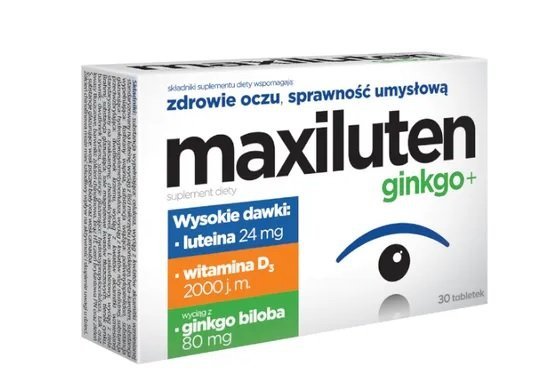 Maxiluten ginkgo+, 30 tabletek