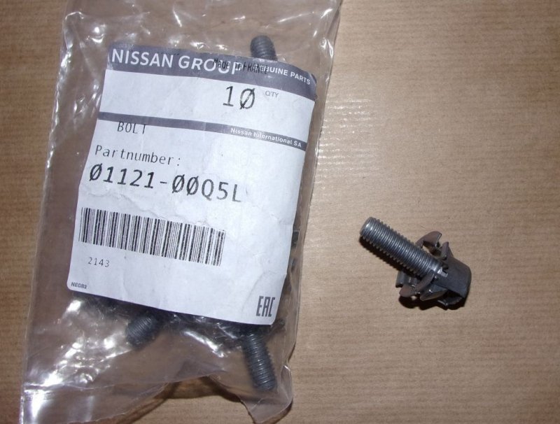 Agrafe de protection sous moteur Renault Master III, 0112100Q5L, 0112100Q5L, 