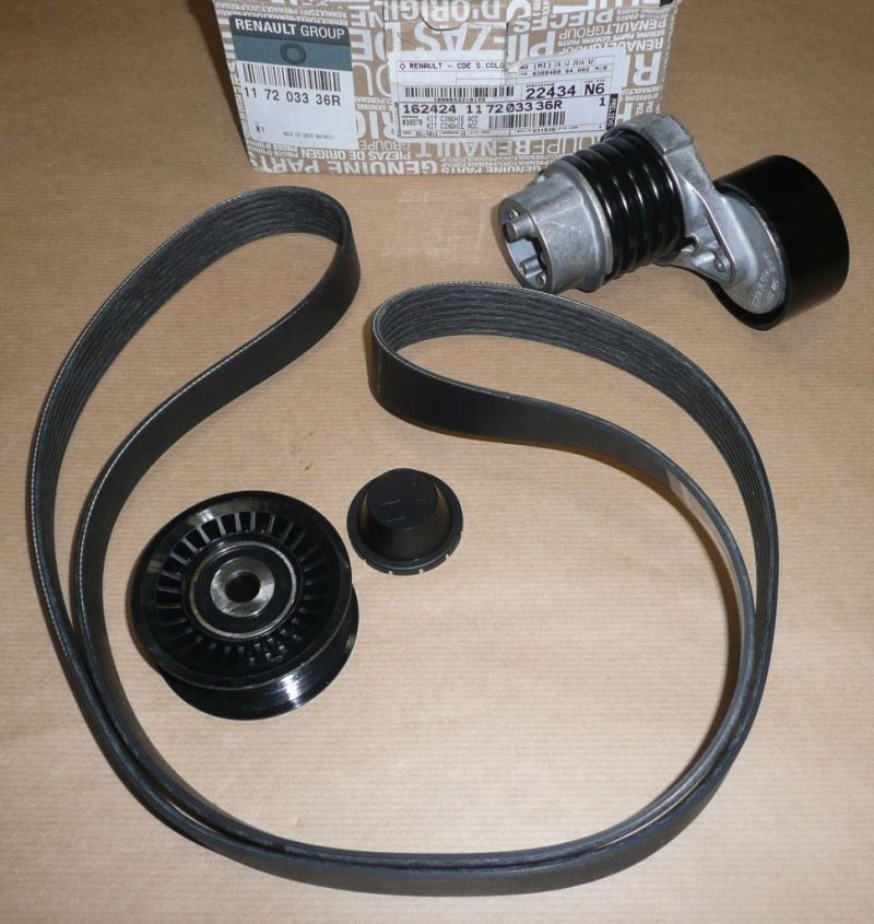 Ensemble de courroie d'alternateur Renault Megane III 1.2TCE 130CH, 117203336R, 