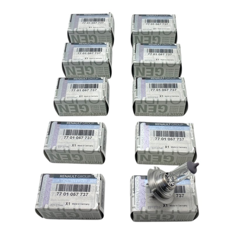 Nouveau kit d'ampoules d’origine Renault – 10 x H7 55W, réf. 7701057737