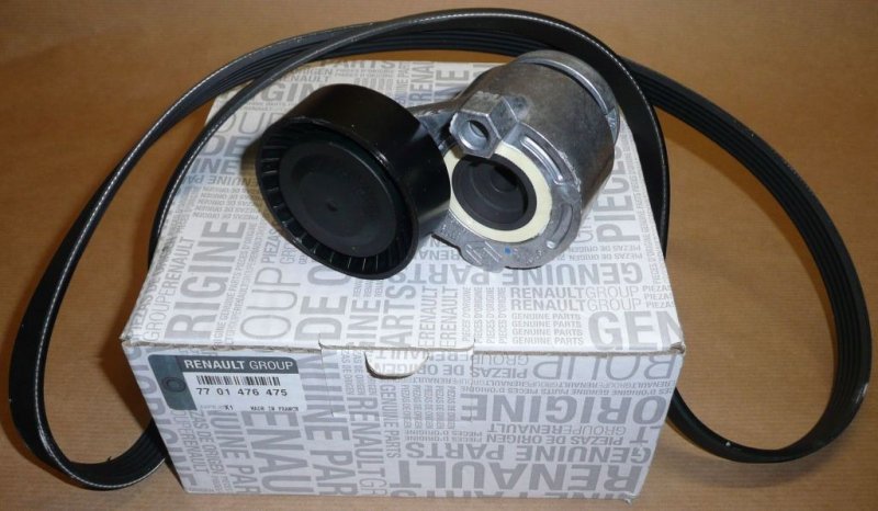 Original  kit tendeur de courroie d'alternateur Renault Clio II, Renault Kangoo 1.5dci, Renault Megane II, Renault Clio III, Renault Modus avec climatisation ,  7701476475