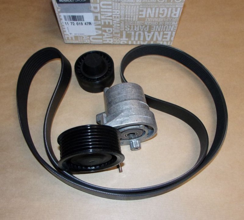 Ensemble de courroie d'alternateur Renault Twingo III 0.9/1.0 TCE, 117201947R, 