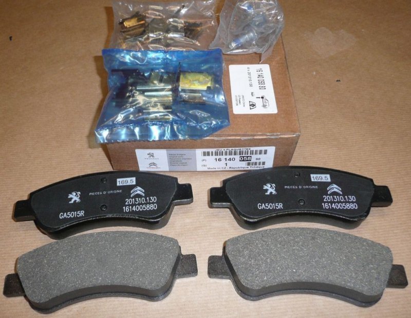 Plaquettes de frein Citroën C2, Citroën C3, Citroën C3 Picasso avant =1637014580 - changement de référence.  ,  1614005880
