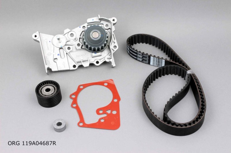 Original Pompe à eau + de courroie de distribution Renault 1.6 16V 03- K4M , 119A04687R , 130C13191R , 210100753R