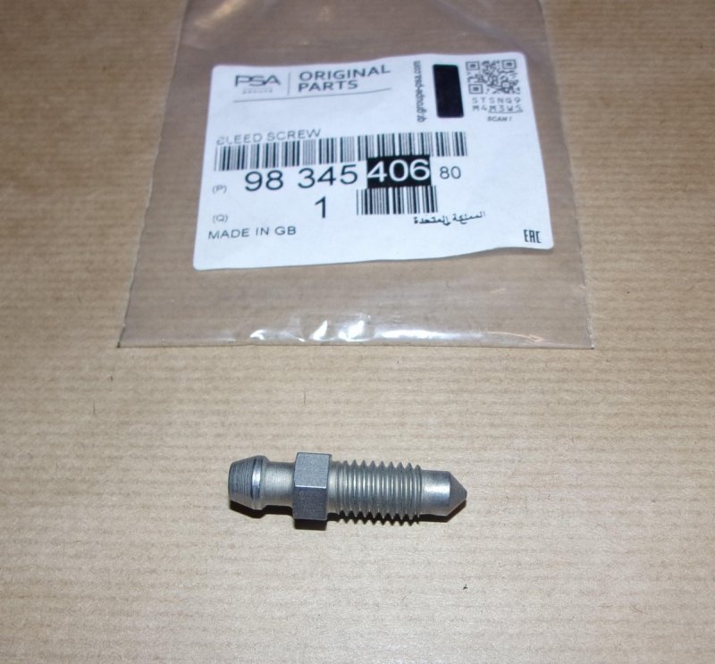 Soupape de purge d'étrier Peugeot Société Anonyme, 9834540680, 9834540680, 