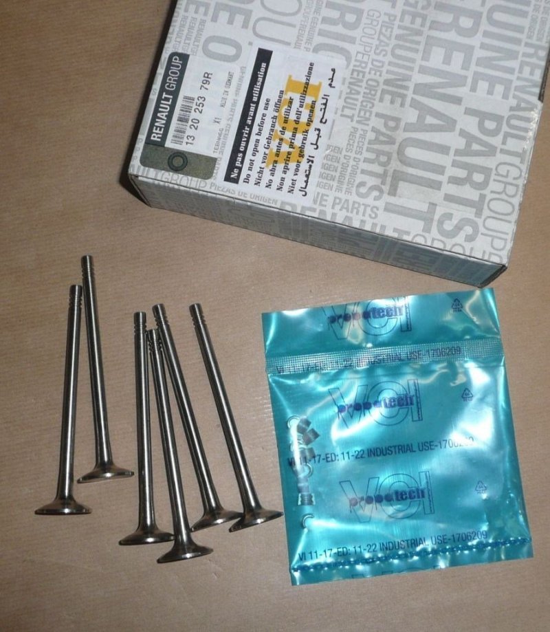 Original 6x soupape d'échappement Renault Clio Captur Twingo Mégane 0.9, 90 ch 76 ch 92 ch 109 ch , 132025379R ,  132013562R , 132025379R , 132017322R , 132027223R