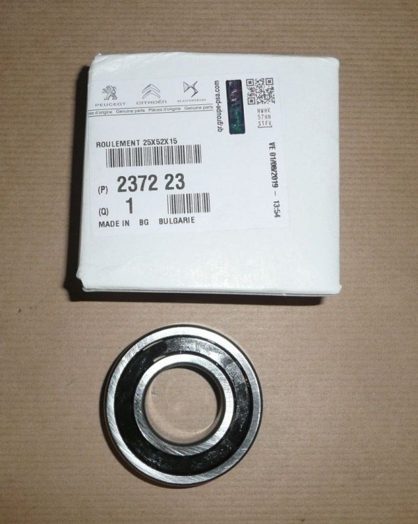 Roulement de boîte de vitesses d'origine 25x52x15 ma Citroën Peugeot 237223, 2372.23