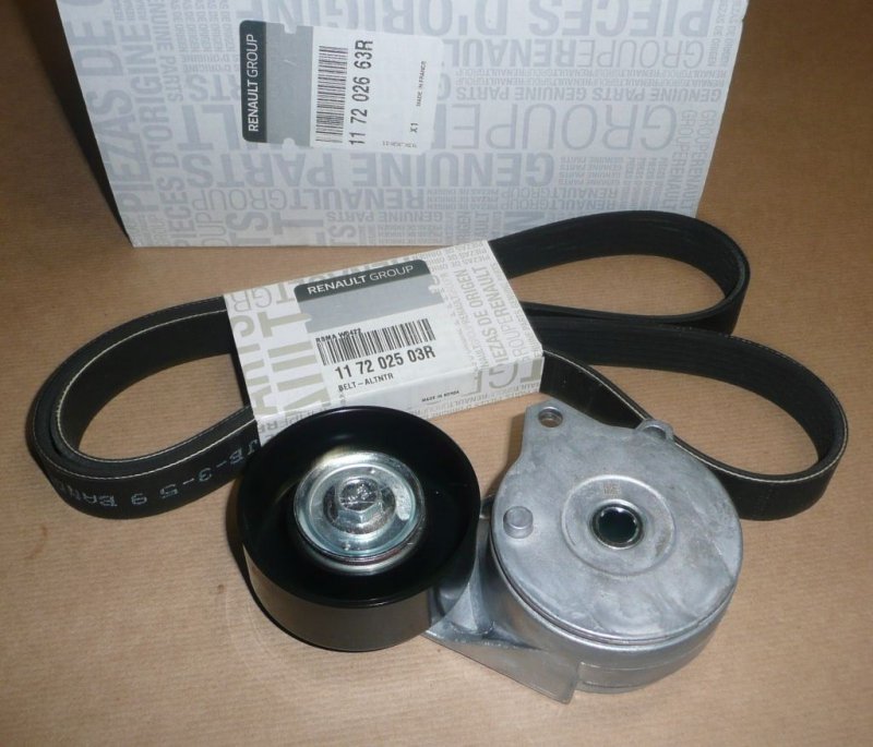 Ensemble de courroie d'alternateur Renault Clio IV 1.6TCE, 117202663R, 