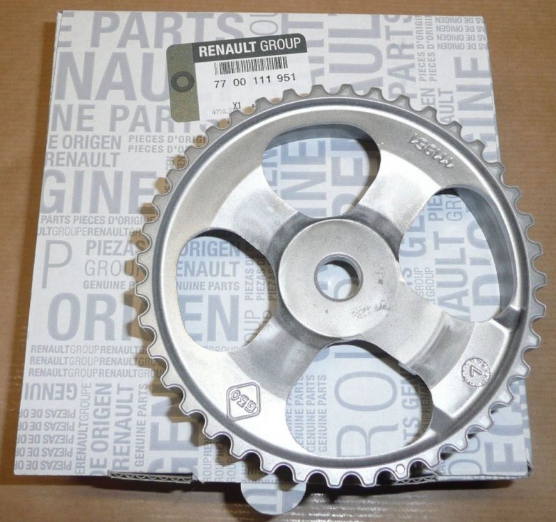 Original  Poulie d'arbre à cames Renault Kangoo 1.9dci F9q diamètre 120mm/12,8mm/40dents Renault Espace IV, Renault Clio, Renault Master, Renault Mégane, Renault Laguna ,  7700111951