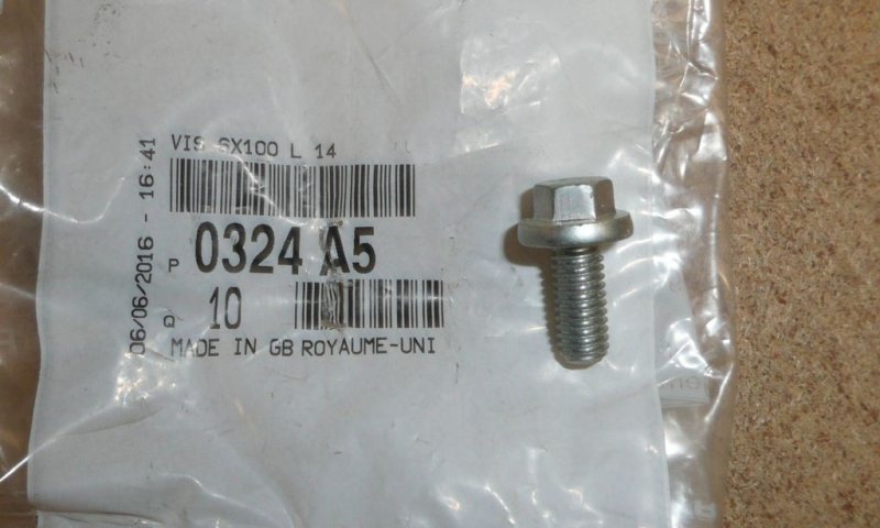 Boulon de turbocompresseur Citroën Jumper III, 0324.A5, 0324A5