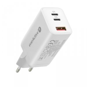 Ładowarka USB/USB-C QC4+ 65W technologia GaN Biała