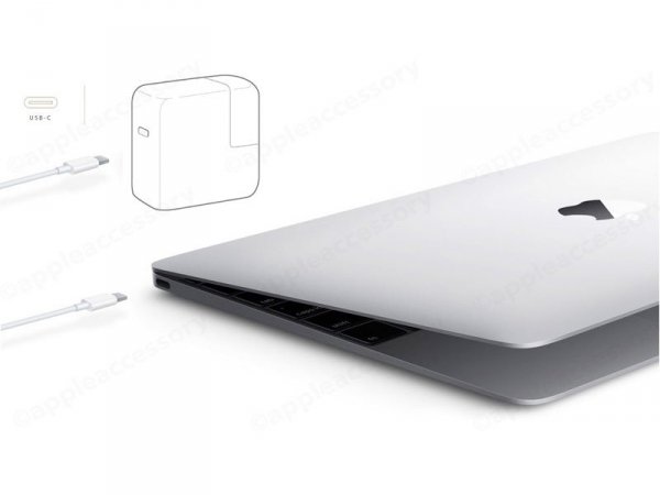 Kabel Przewód zasilający USB-C do APPLE MacBook 12 1m ALU