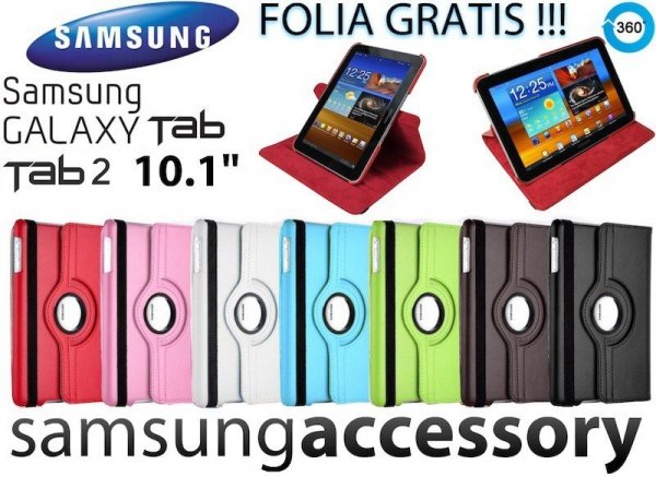 Etui Obrotowe Cover Samsung Galaxy Tab 2 10.1 P5100 7500 +Folia