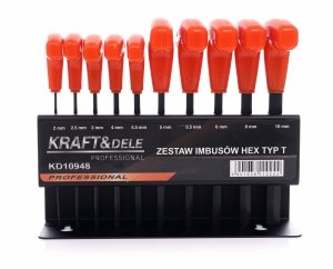 Zestaw 10 imbusów na stojaku KD10948