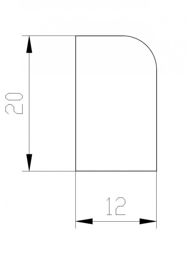 Ćwierćwałek 12x20x2440mm biały