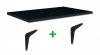 Shelf with hooks for wall - 90 x 30 cm