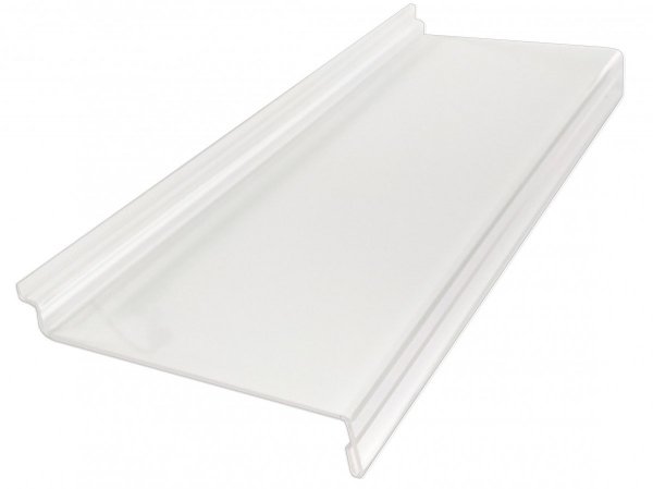Plexi shelf for shoes with pricemarklist in front - 50 cm x 20 cm