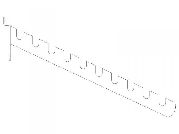 Fronthang 45 degree with notch for panel with track