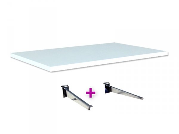 Shelf with hooks for shop panel - 90 x 40 cm
