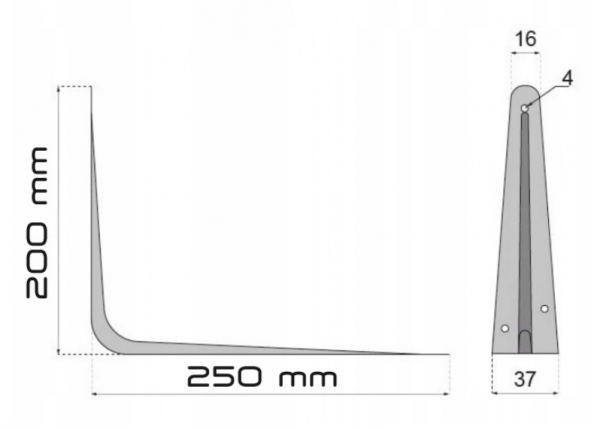Shelf with hooks for wall - 90 x 40 cm