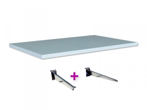 Shelf with hooks for shop panel - 90 x 40 cm
