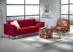 Prosta sofa w klasycznej czerwieni Simple
