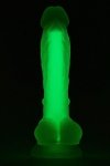 Dream Toys RADIANT SOFT SILICONE GLOW IN THE DARK DILDO SMALL GREEN - świecące w ciemności dildo (zielone)