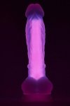 Dream Toys RADIANT SOFT SILICONE GLOW IN THE DARK DILDO LARGE PINK - świecące w ciemności dildo (różowe)