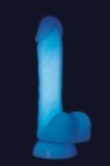 Evolved TOUCH & GLOW BLUE - świecące w ciemności dildo z przyssawką (niebieskie)
