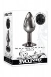 Evolved BLACK GEM ANAL PLUG SMALL - korek analny (srebrny)