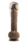 EVOLVED FULL MONTY 9 INCH DARK - dildo z wibracjami (cielisty)