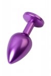 Purple anal plug TOYFA Metal,with a amethyst colored gem