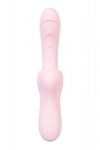 JOS Vibrator with clitoral stimulator Patti with moving tongue, silicone, red, 24 cm